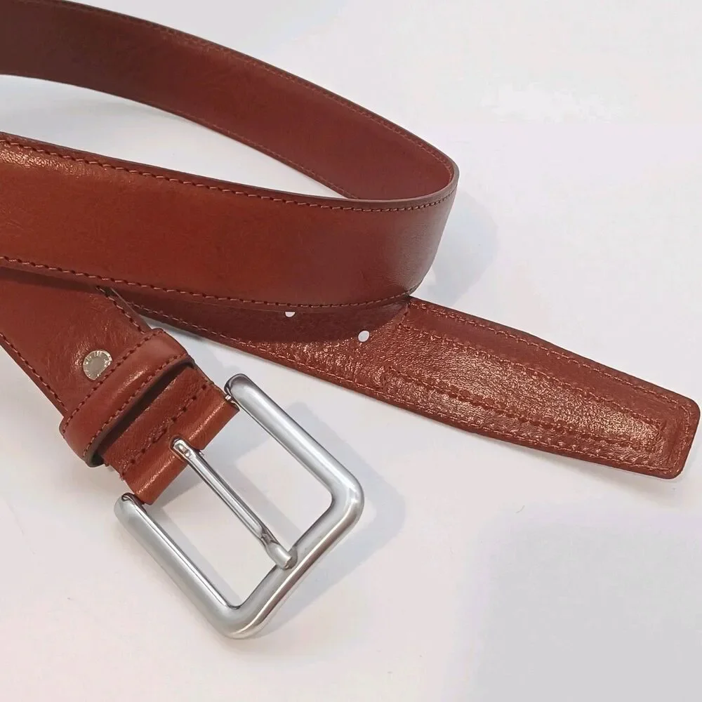 OfficinArtigiana Men’s Italian Leather Brown  Belt Sz 38 Genuine Leather
